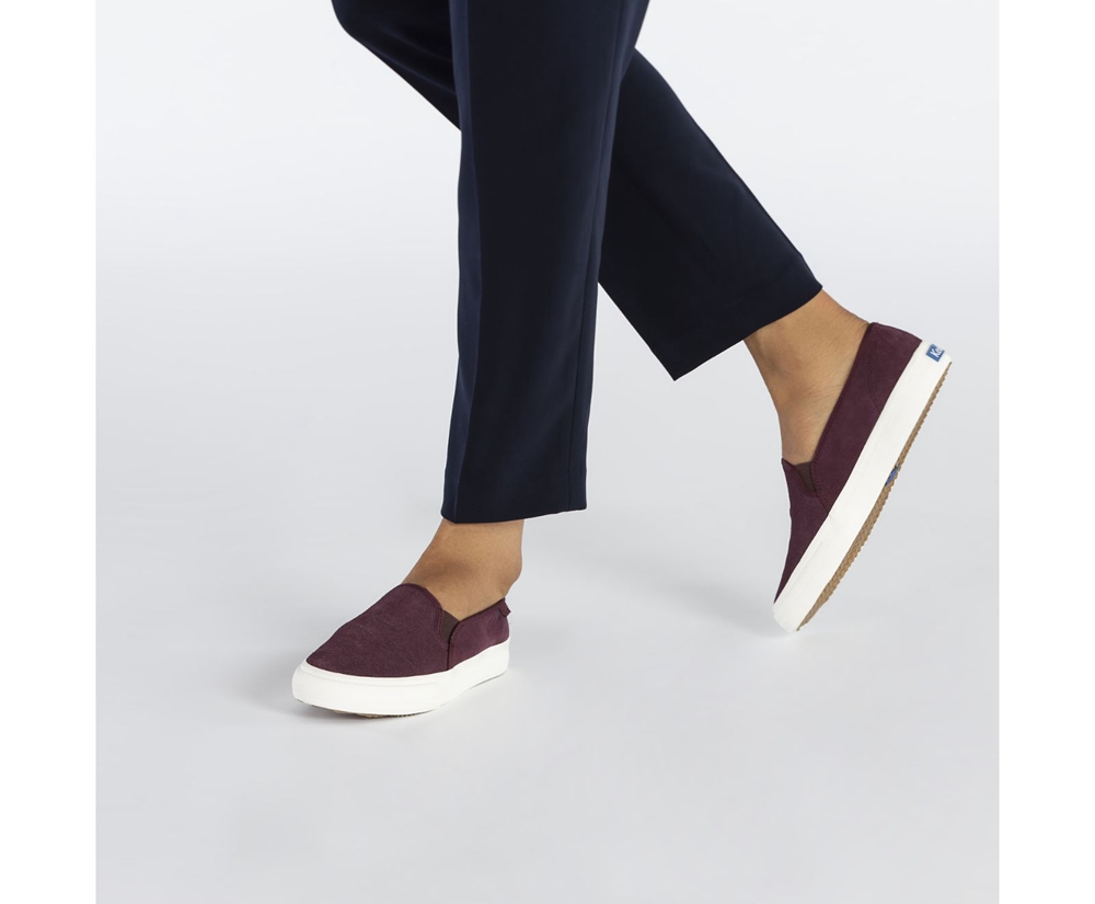 Keds Slip Ons Damen Lila - Double Decker Suede - ZMC-278605